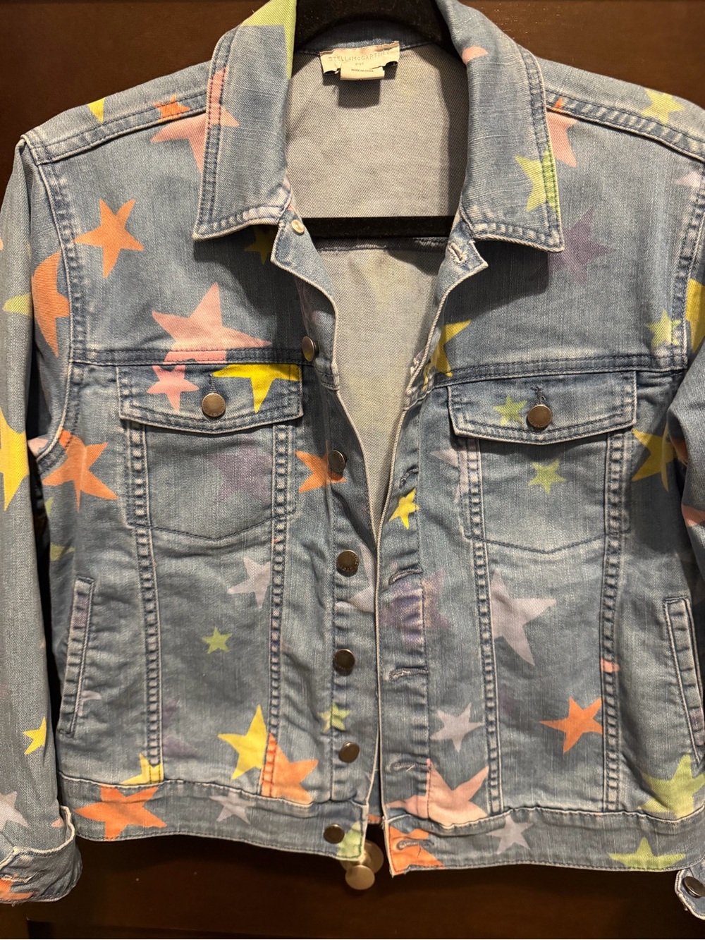 Stella McCartney Denim Star-Print Jacket - Light Blue